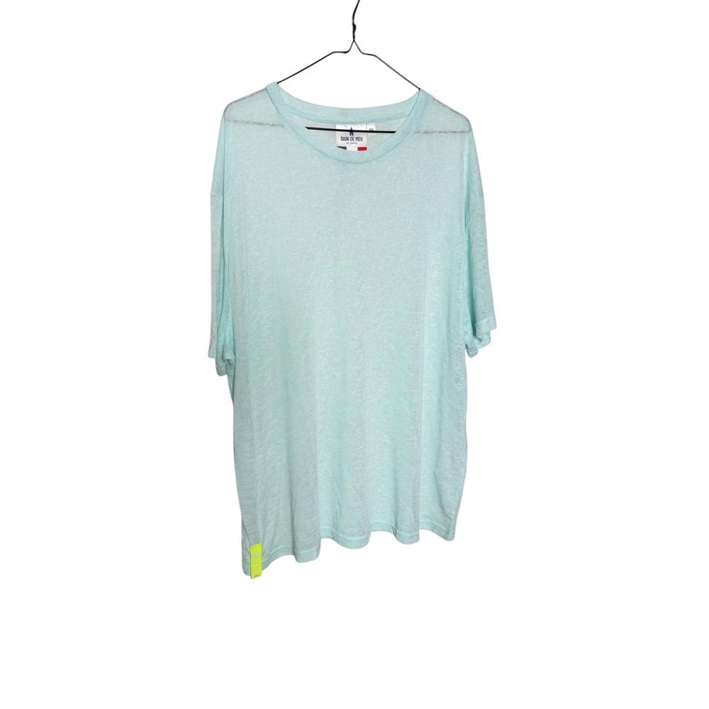 Bain De Mer St. Tropez Mens Japanese Linen T-Shirt Mint Green XXL NEW